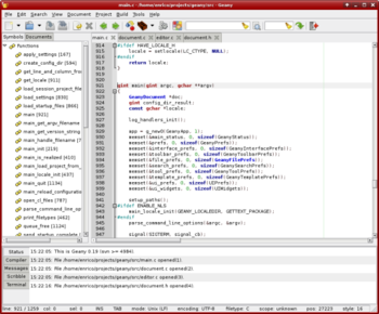 Geany screenshot