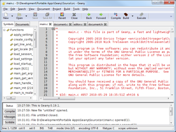 Geany Portable screenshot