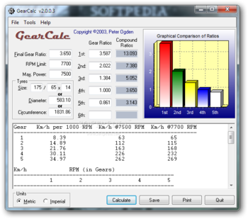 GearCalc screenshot