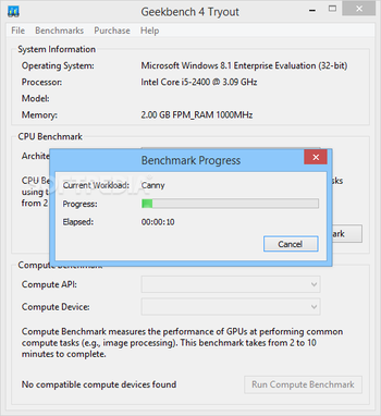 Geekbench screenshot 2