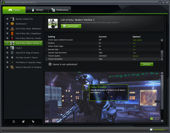GeForce Experience screenshot