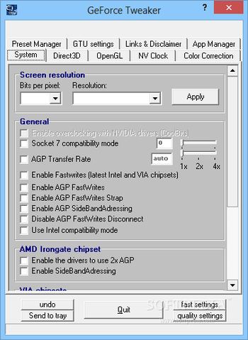 GeForce Tweaker screenshot