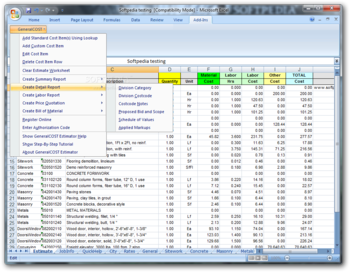 GeneralCOST Estimator screenshot