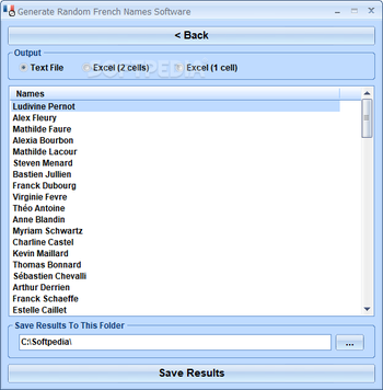 Generate Random French Names Software screenshot 2