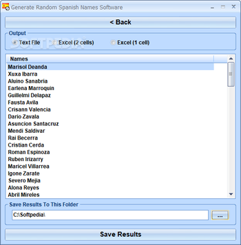 Generate Random Spanish Names Software screenshot 2