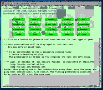 Generator of Numbers, Combinations screenshot 2