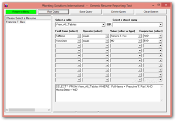 Generic Resume Reporting Tool screenshot 3