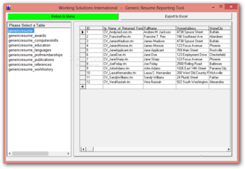 Generic Resume Reporting Tool screenshot 7