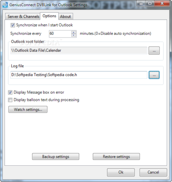 GeniusConnect DVBLink for Outlook screenshot 3