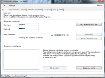Geocache Submitter screenshot