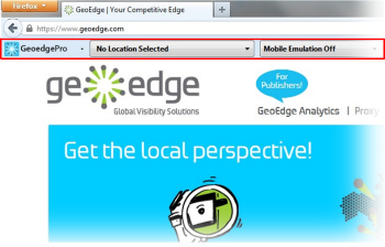 GeoEdge Proxy Toolbar screenshot