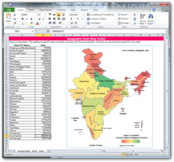 Geographic Heat Map (India) screenshot