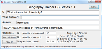 Geography Trainer US States screenshot 2
