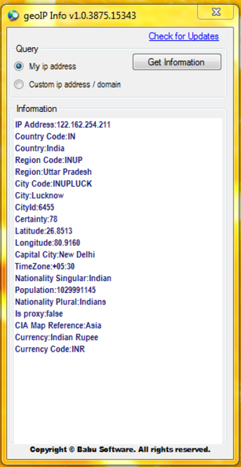 geoIP Info x86 screenshot