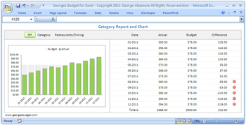 Georges Budget for Excel screenshot