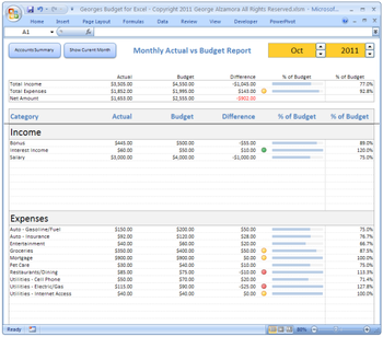 Georges Budget for Excel screenshot 2