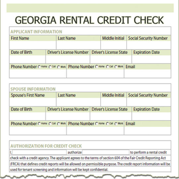 Georgia Rental Credit Check screenshot