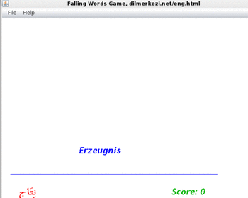 German Arabic Falling Words Game screenshot