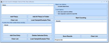 Get Line Count In Multiple Text & HTML Files Software screenshot
