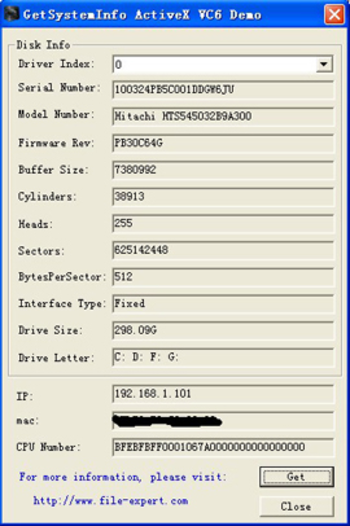 Get System Info ActiveX screenshot