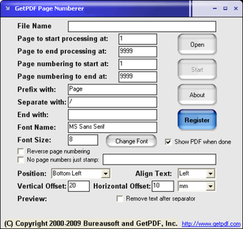 GetPDF Page Numberer screenshot 2