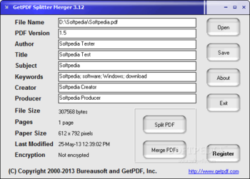 GetPDF Splitter Merger screenshot