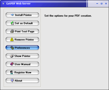 GetPDF Web Server screenshot