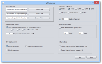 gff2sequence screenshot