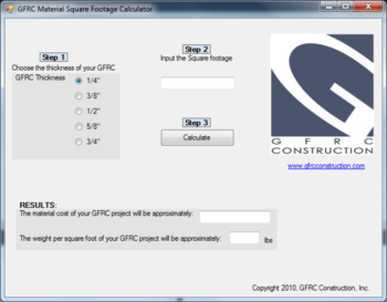 GFRC Calculator screenshot