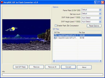 GIF to Flash Converter screenshot