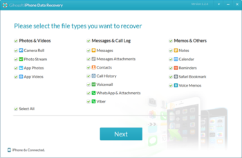 Gihosoft iPhone Data Recovery Free screenshot