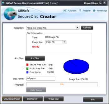 GiliSoft Secure Disc Creator screenshot