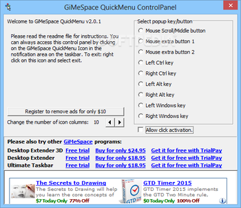 GiMeSpace QuickMenu screenshot