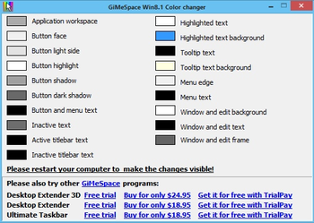 GiMeSpace Win8 Color Changer screenshot