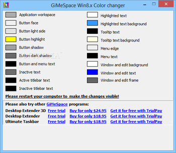 GiMeSpace Win8.x Color Changer screenshot