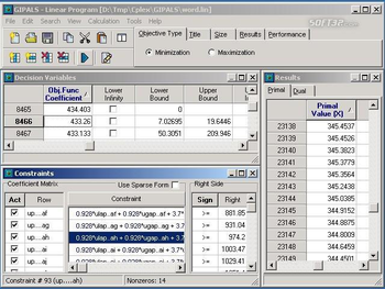 GIPALS32 - Linear Programming Library screenshot 3