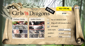 Girls and Dragons: Desktop Clocks screenshot 4