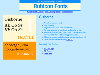 Gisborne Font Type1 screenshot