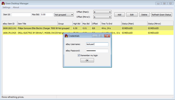 Gixen Desktop Manager screenshot