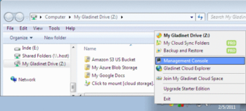 Gladinet Cloud Desktop Starter Edition  screenshot