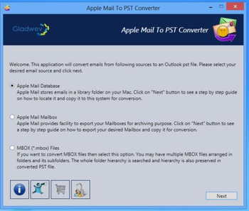 Gladwev Mail To PST Converter screenshot 2