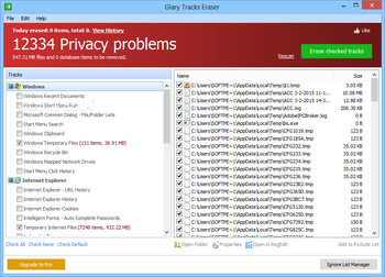 Glary Tracks Eraser screenshot