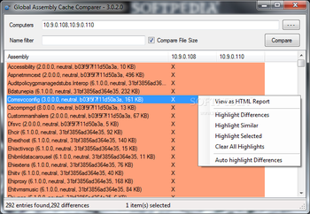 Global Assembly Cache Compare screenshot