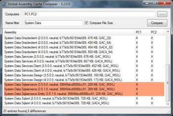 Global Assembly Cache Comparer screenshot