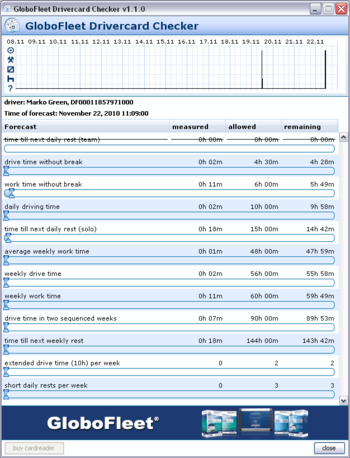 GloboFleet Drivercard Checker screenshot