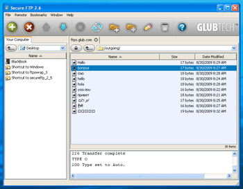 Glub Tech Secure FTP screenshot