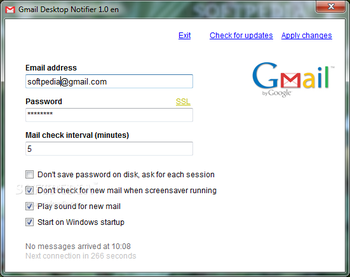 Gmail Desktop Notifier screenshot