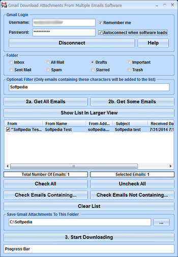 Gmail Download Attachments From Multiple Emails Software screenshot