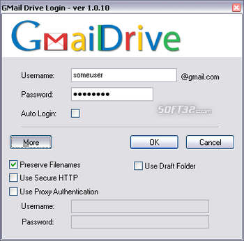 GMail Drive shell extension screenshot 2