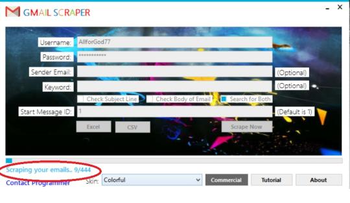 Gmail Scraper screenshot